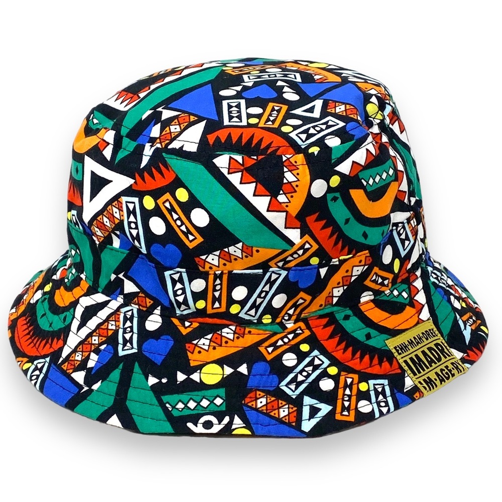 IMADRI IM-AGE-RY Unique Unisex Multi-Color Cotton Bucket Hat Bold Geometric